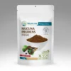 Mucuna Pruriens prah u beloj kesici sa smeđim prahom i mahunama biljke